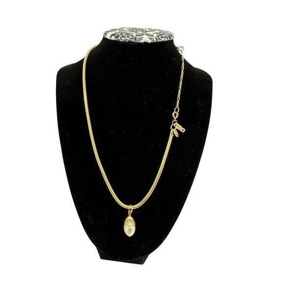 Vintage Necklace Park Lane Gold Tone Single Pearl V138 - Picture 4 of 6